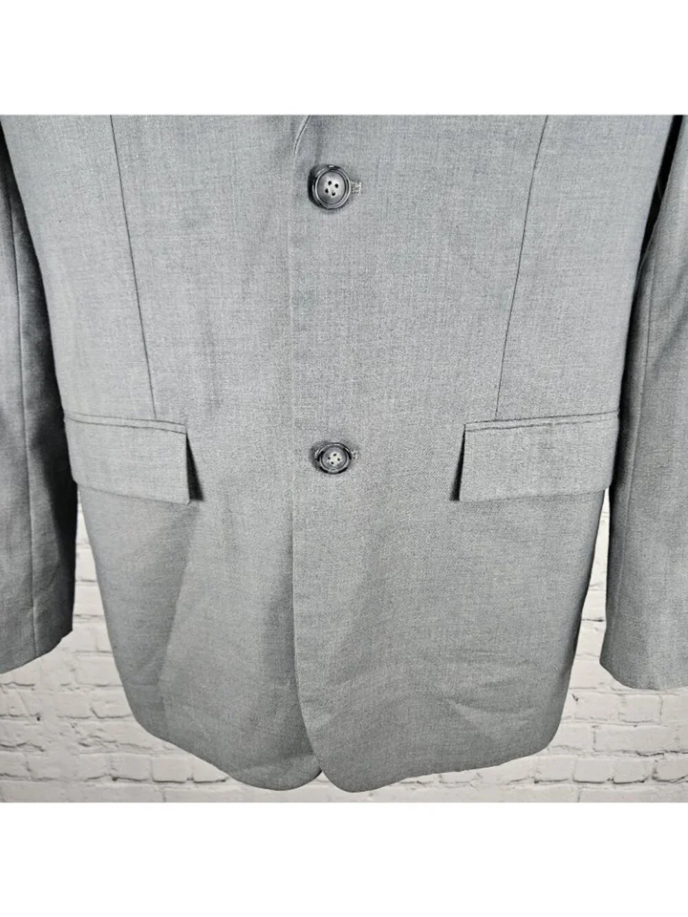 Perry Ellis Grey Slim Fit 2 Button Double Vented Notch Blazer Sport Coat 44R